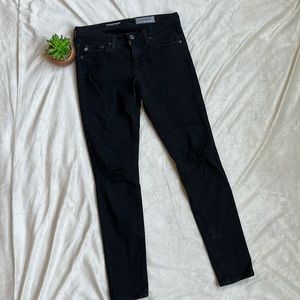 Ag Distressed Black Legging Ankle